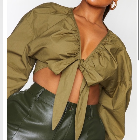 Front Tie Crop Top - Picture 3 of 10